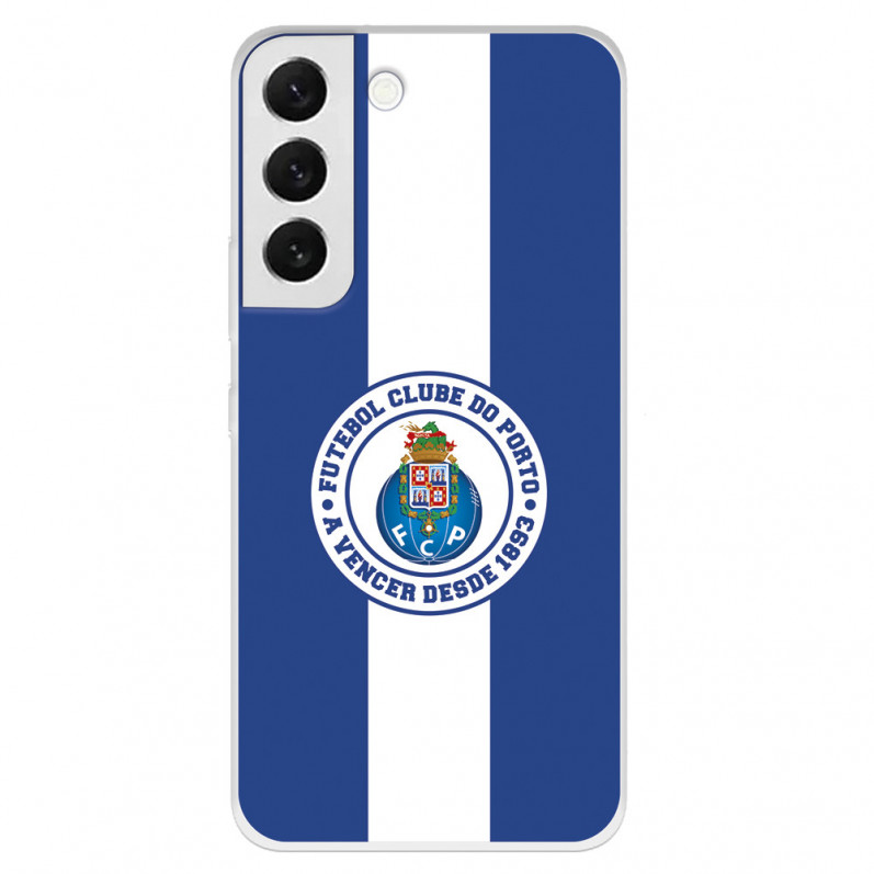 Funda para Samsung Galaxy S22 Plus del Fútbol Club Oporto Escudo Rayas Azul y blanco  - Licencia Oficial Fútbol Club Oporto