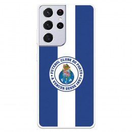 Funda para Samsung Galaxy S21 Ultra del Fútbol Club Oporto Escudo Rayas Azul y blanco  - Licencia Oficial Fútbol Club Oporto