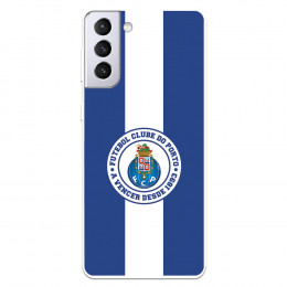 Funda para Samsung Galaxy S21 Plus del Fútbol Club Oporto Escudo Rayas Azul y blanco  - Licencia Oficial Fútbol Club Oporto