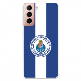 Funda para Samsung Galaxy S21 del Fútbol Club Oporto Escudo Rayas Azul y blanco  - Licencia Oficial Fútbol Club Oporto