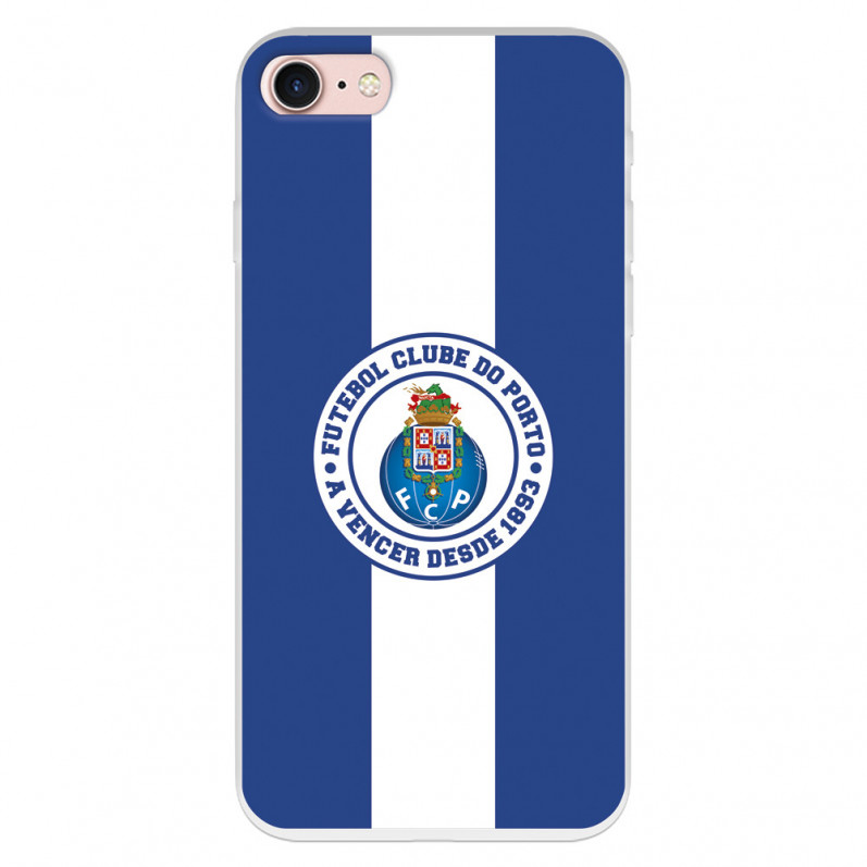 Funda para iPhone 7 del Fútbol Club Oporto Escudo Rayas Azul y blanco  - Licencia Oficial Fútbol Club Oporto