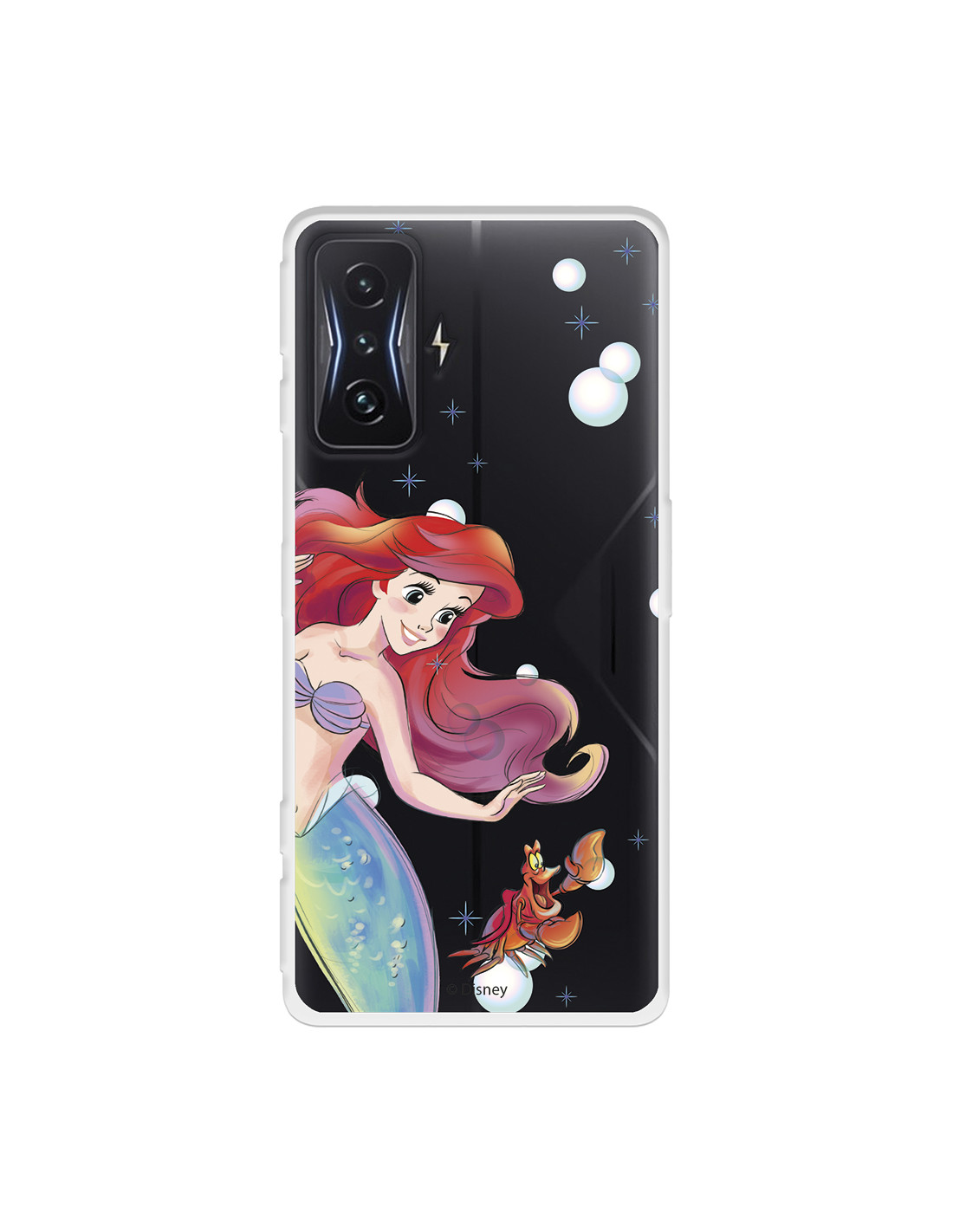 Disney Funda Xiaomi Redmi 10A Ariel Y Sebastián Burbujas La Sirenita  Transparente