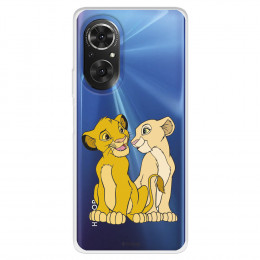 Funda para Huawei Honor 50 SE Oficial de Disney Simba y Nala Silueta - El Rey León