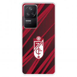 Funda para Xiaomi Poco F4 5G del Granada CF Escudo - Líneas Rojas y Negras  - Licencia Oficial Granada CF