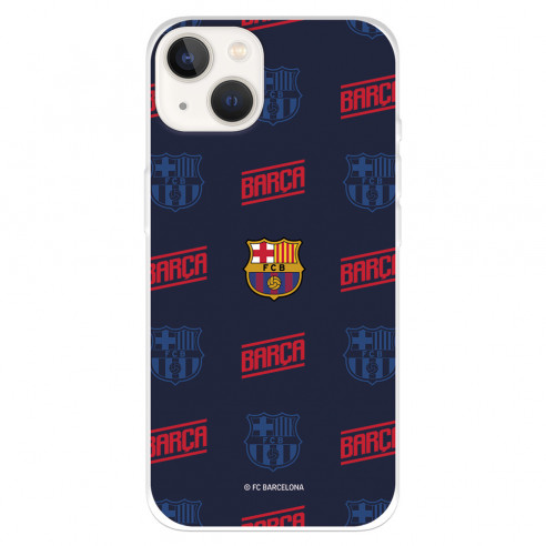 Funda para Iphone 14 del FC Barcelona Escudo Patrón Rojo y Azul  - Licencia Oficial FC Barcelona