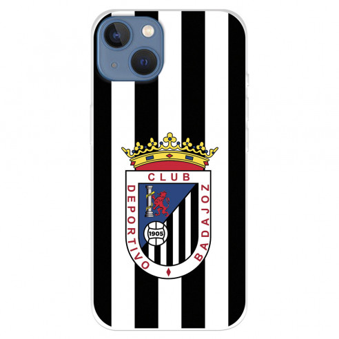 Funda para IPhone 14 Max del Club Deportivo Badajoz Escudo Blanquinegro  - Licencia Oficial Club Deportivo Badajoz