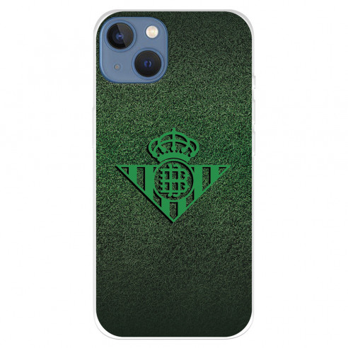Funda para IPhone 14 Max del Real Betis Balompié Escudo Verde Fondo trama  - Licencia Oficial Real Betis Balompié