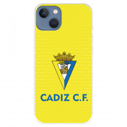Funda para IPhone 14 Max del Cádiz CF Fondo Amarillo  - Licencia Oficial Cádiz CF