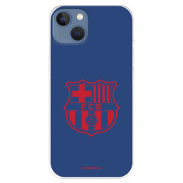 Funda para IPhone 14 Max del FC Barcelona Escudo Rojo Fondo Azul  - Licencia Oficial FC Barcelona