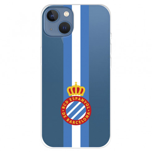 Funda para IPhone 14 Max del RCD Espanyol Escudo Albiceleste  - Licencia Oficial RCD Espanyol