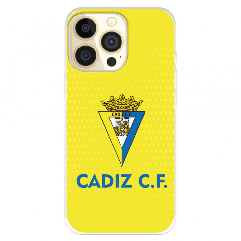 Funda para IPhone 14 Pro del Cádiz CF Fondo Amarillo  - Licencia Oficial Cádiz CF
