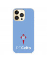 Funda para IPhone 14 Pro del RC Celta Escudo Fondo Azul  - Licencia Oficial RC Celta