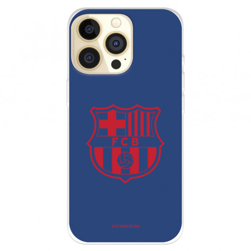 Funda para IPhone 14 Pro del FC Barcelona Escudo Rojo Fondo Azul  - Licencia Oficial FC Barcelona
