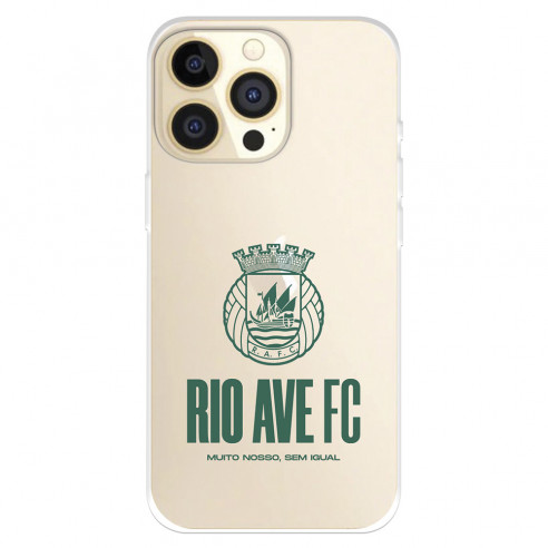 Funda para IPhone 14 Pro del Rio Ave FC Escudo Leather Case Negra  - Licencia Oficial Rio Ave FC