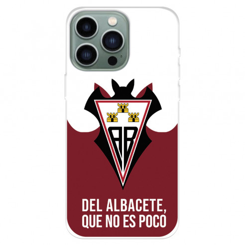 Funda para IPhone 14 Pro Max del Albacete Balompié Escudo "Del Albacete que no es poco"  - Licencia Oficial Albacete Balompié