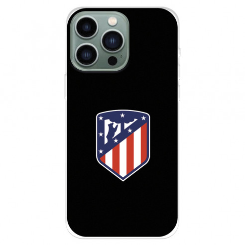 Funda para IPhone 14 Pro Max del Atlético de Madrid Escudo Fondo Negro  - Licencia Oficial Atlético de Madrid