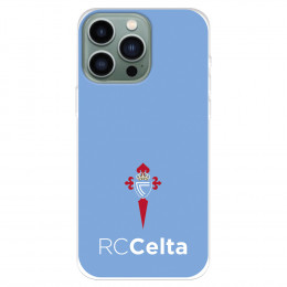 Funda para IPhone 14 Pro Max del RC Celta Escudo Fondo Azul  - Licencia Oficial RC Celta