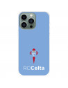 Funda para IPhone 14 Pro Max del RC Celta Escudo Fondo Azul  - Licencia Oficial RC Celta