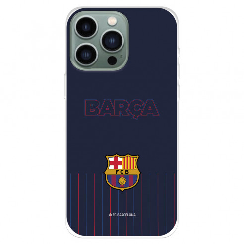 Funda para IPhone 14 Pro Max del FC Barcelona Barsa Fondo Azul  - Licencia Oficial FC Barcelona