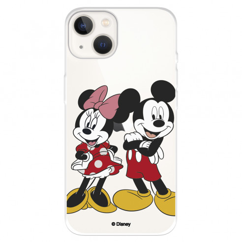 Funda para IPhone 14 Oficial de Disney Mickey y Minnie Posando - Clásicos Disney