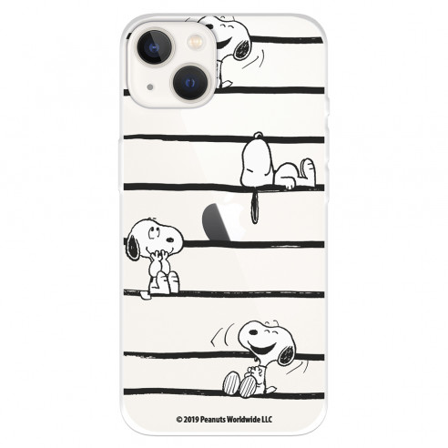 Funda para IPhone 14 Oficial de Peanuts Snoopy rayas - Snoopy