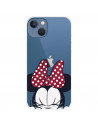 Funda para IPhone 14 Max Oficial de Disney Minnie Cara - Clásicos Disney