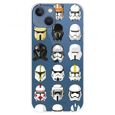 Funda para IPhone 14 Max Oficial de Star Wars Patrón Cascos - Star Wars