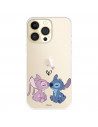 Funda para IPhone 14 Pro Oficial de Disney Angel & Stitch Beso - Lilo & Stitch