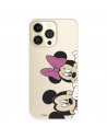 Funda para IPhone 14 Pro Oficial de Disney Mickey y Minnie Asomados - Clásicos Disney