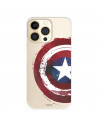 Funda para IPhone 14 Pro Oficial de Marvel Capitán América Escudo Transparente - Marvel