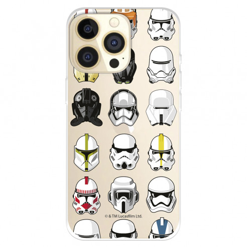 Funda para IPhone 14 Pro Oficial de Star Wars Patrón Cascos - Star Wars