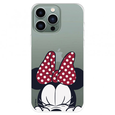 Funda para IPhone 14 Pro Max Oficial de Disney Minnie Cara - Clásicos Disney