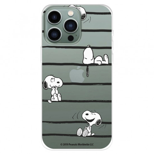 Funda para IPhone 14 Pro Max Oficial de Peanuts Snoopy rayas - Snoopy