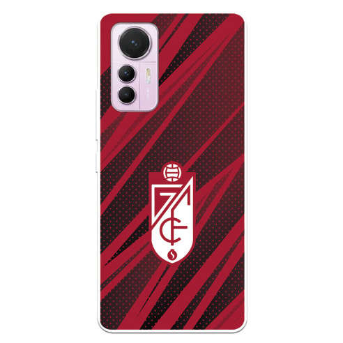 Funda para Xiaomi Mi 12 Lite 5G del Granada CF Escudo - Líneas Rojas y Negras  - Licencia Oficial Granada CF