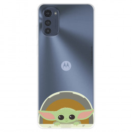 Funda para Motorola Moto E32 Oficial de Star Wars Baby Yoda Sonrisas - The Mandalorian
