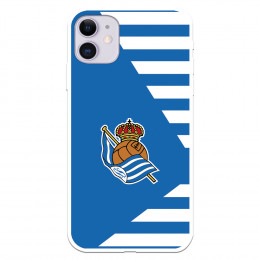 Funda para iPhone 11 del Real Sociedad de Fútbol Real rayas horizontales  - Licencia Oficial Real Sociedad de Fútbol
