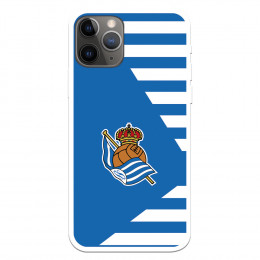 Funda para iPhone 11 Pro del Real Sociedad de Fútbol Real rayas horizontales  - Licencia Oficial Real Sociedad de Fútbol