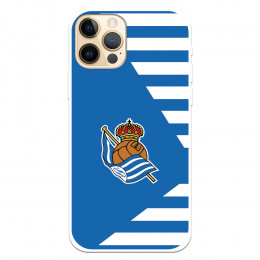 Funda para iPhone 12 Pro del Real Sociedad de Fútbol Real rayas horizontales  - Licencia Oficial Real Sociedad de Fútbol