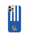 Funda para iPhone 12 Pro del Real Sociedad de Fútbol Real rayas verticales  - Licencia Oficial Real Sociedad de Fútbol