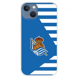 Funda para iPhone 13 del Real Sociedad de Fútbol Real rayas horizontales  - Licencia Oficial Real Sociedad de Fútbol