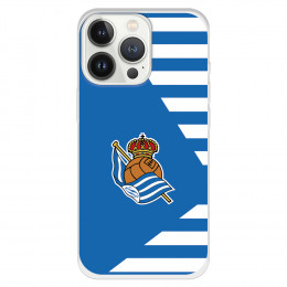 Funda para iPhone 13 Pro del Real Sociedad de Fútbol Real rayas horizontales  - Licencia Oficial Real Sociedad de Fútbol