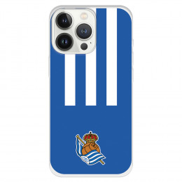 Funda para iPhone 13 Pro del Real Sociedad de Fútbol Real rayas verticales  - Licencia Oficial Real Sociedad de Fútbol