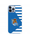 Funda para iPhone 13 Pro Max del Real Sociedad de Fútbol Real rayas horizontales  - Licencia Oficial Real Sociedad de Fútbol