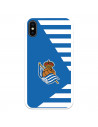 Funda para iPhone XS del Real Sociedad de Fútbol Real rayas horizontales  - Licencia Oficial Real Sociedad de Fútbol