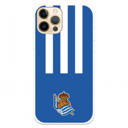 Funda para iPhone 12 del Real Sociedad de Fútbol Real rayas verticales  - Licencia Oficial Real Sociedad de Fútbol