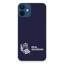 Funda para iPhone 12 Mini del Real Sociedad de Fútbol Real fondo azul oscuro  - Licencia Oficial Real Sociedad de Fútbol