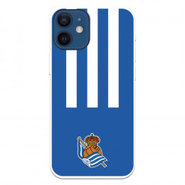 Funda para iPhone 12 Mini del Real Sociedad de Fútbol Real rayas verticales  - Licencia Oficial Real Sociedad de Fútbol