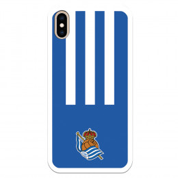 Funda para iPhone XS Max del Real Sociedad de Fútbol Real rayas verticales  - Licencia Oficial Real Sociedad de Fútbol