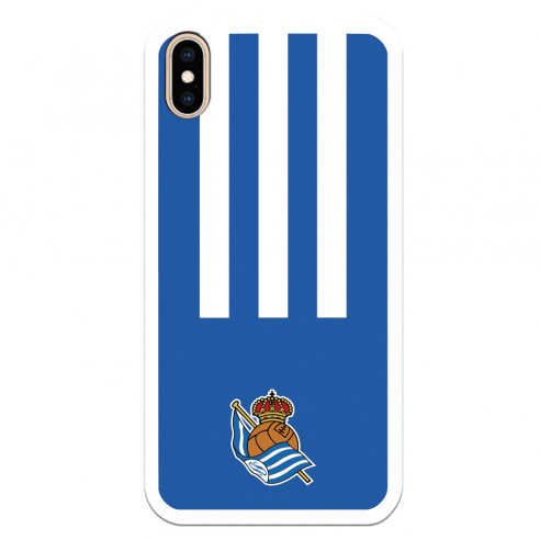 Funda para iPhone XS Max del Real Sociedad de Fútbol Real rayas verticales  - Licencia Oficial Real Sociedad de Fútbol