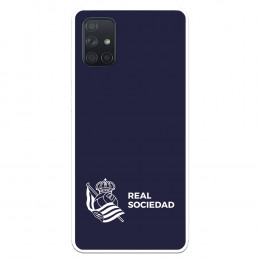 Funda para Samsung Galaxy A71 del Real Sociedad de Fútbol Real fondo azul oscuro  - Licencia Oficial Real Sociedad de Fútbol